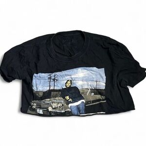 Black Cropped Graphic T Shirt Rap Tee Streetwear